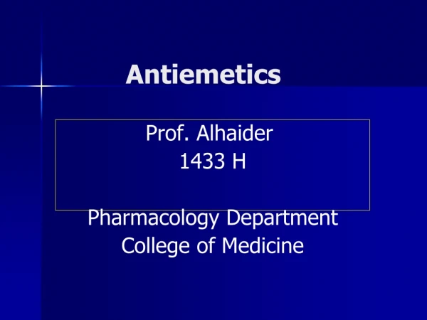 Antiemetics