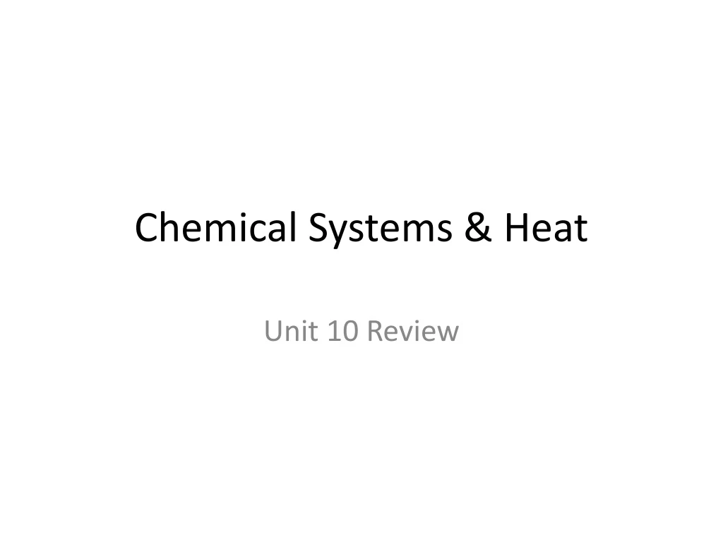 chemical systems heat