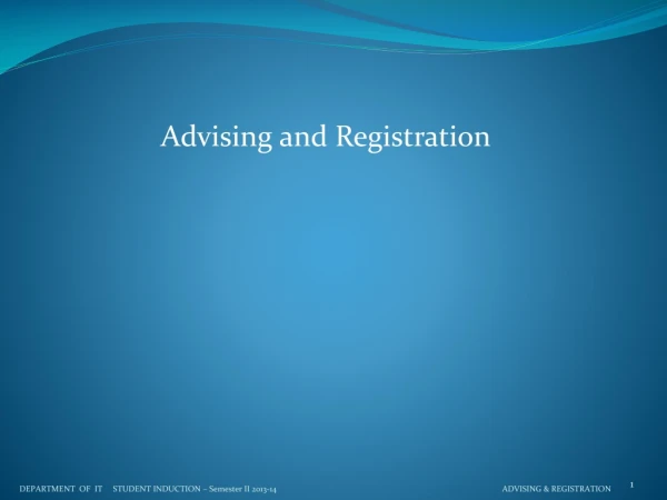 Advising and Registration