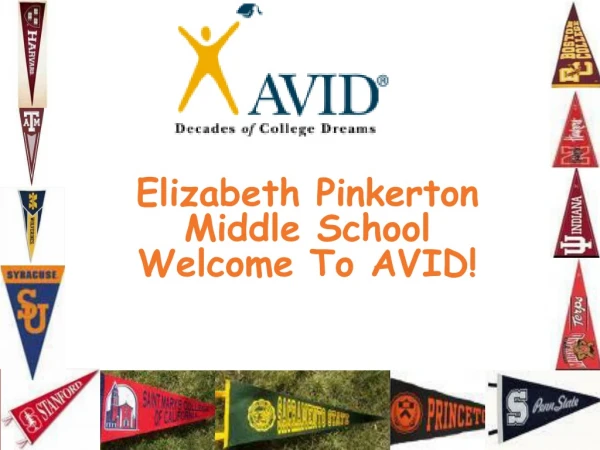 Elizabeth Pinkerton Middle School Welcome To AVID!