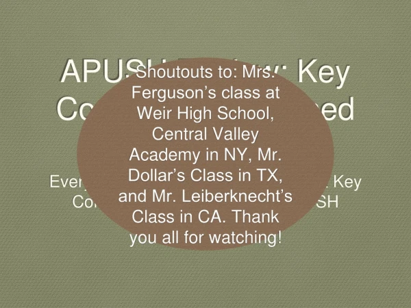 APUSH Review: Key Concept 7.2, Revised Edition