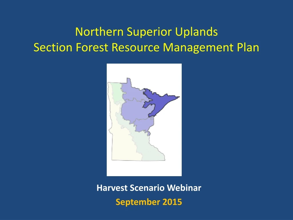 northern superior uplands section forest resource management plan