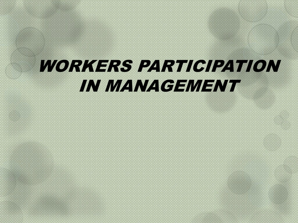 workers participation in management