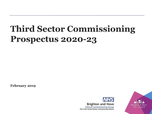 Third Sector Commissioning Prospectus 2020-23 February 2019