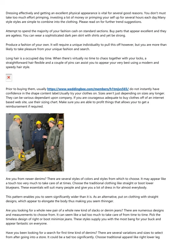 dressing effectively and getting an excellent