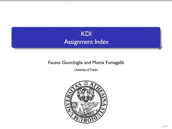 KDI Assignment Index