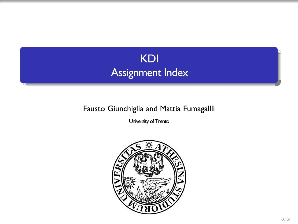 kdi assignment index