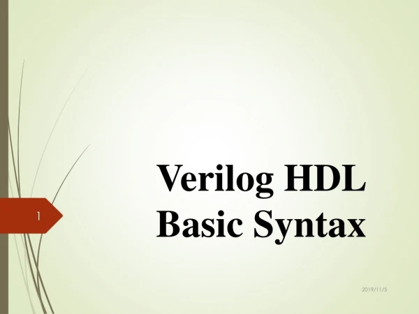 Verilog HDL Basic Syntax