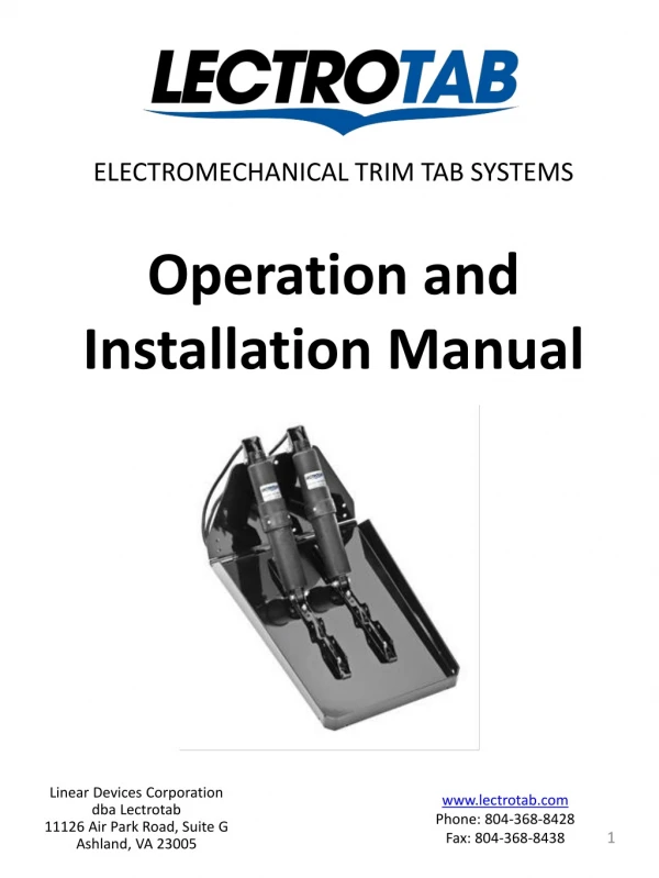 Operation and Installation Manual
