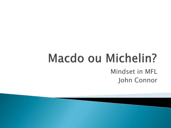 Macdo ou Michelin?