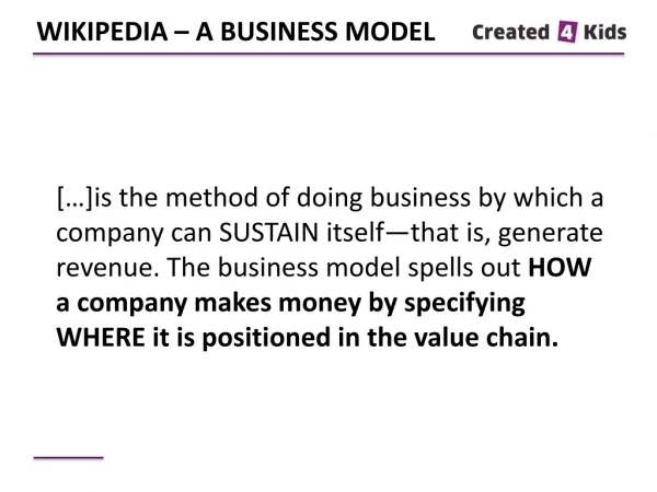 Wikipedia – A Business Model
