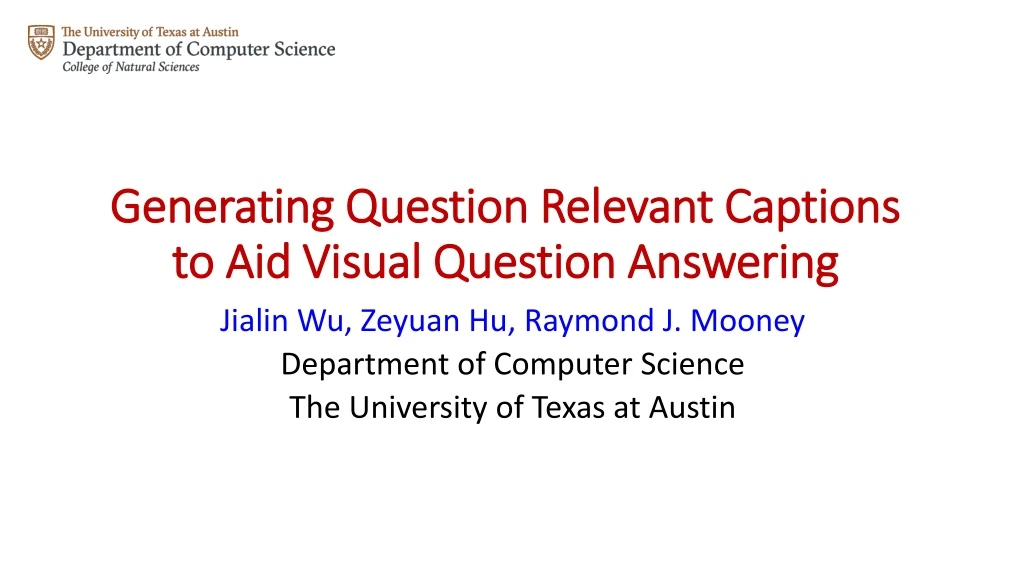 generating question relevant captions to aid visual question answering