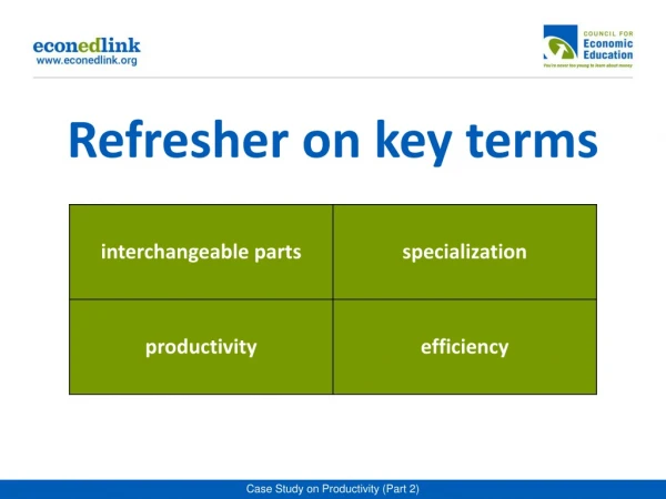 Refresher on key terms