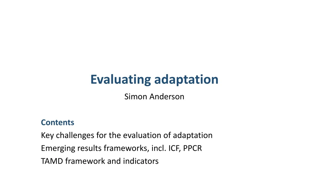 evaluating adaptation