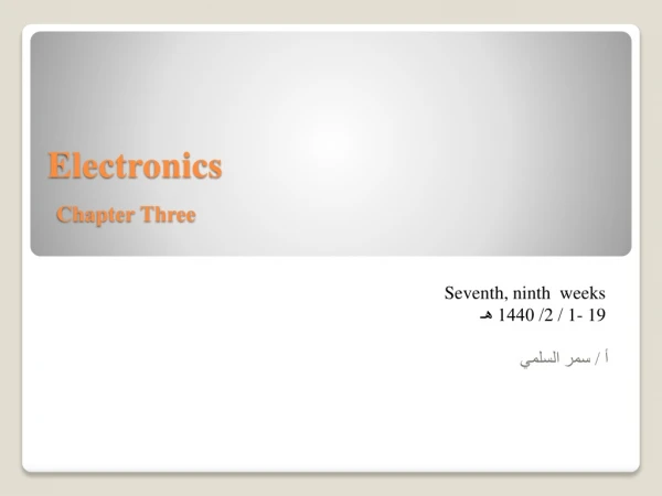 Electronics Chapter Three