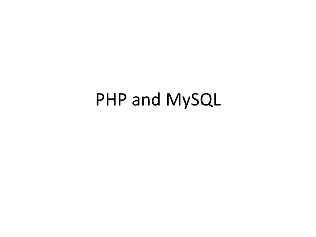 php and mysql