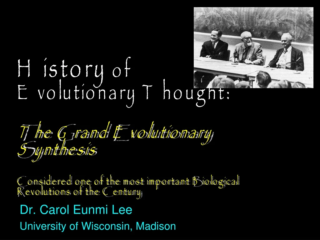 history of evolutionary thought the grand