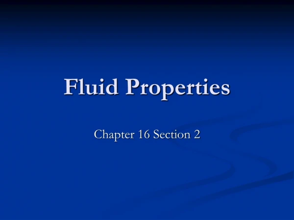 Fluid Properties