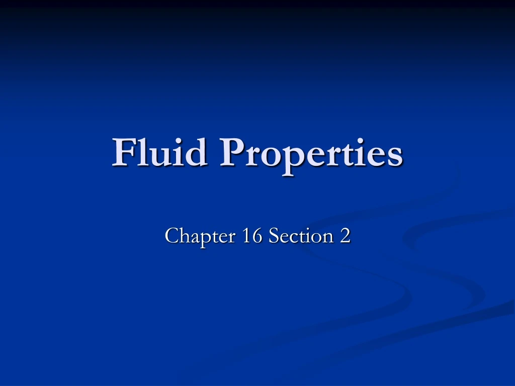 fluid properties