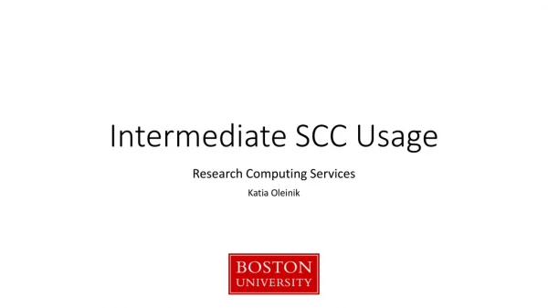 Intermediate SCC Usage