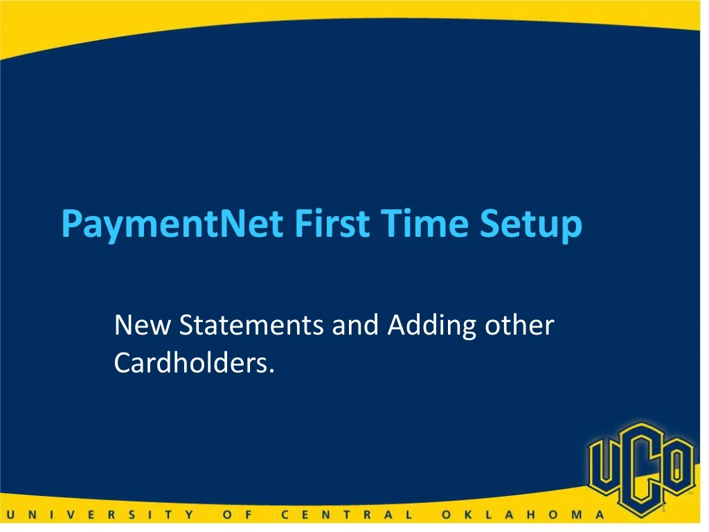 paymentnet first time setup