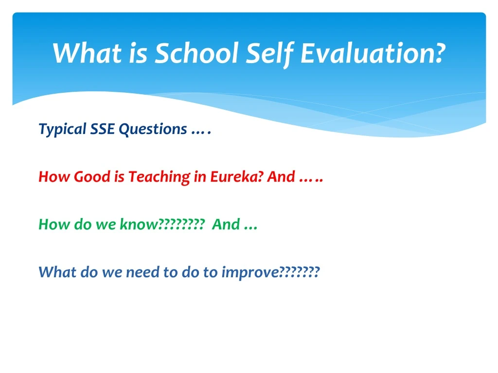 what is school self evaluation