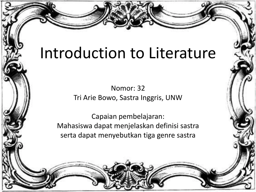 introduction to literature nomor 32 tri arie bowo