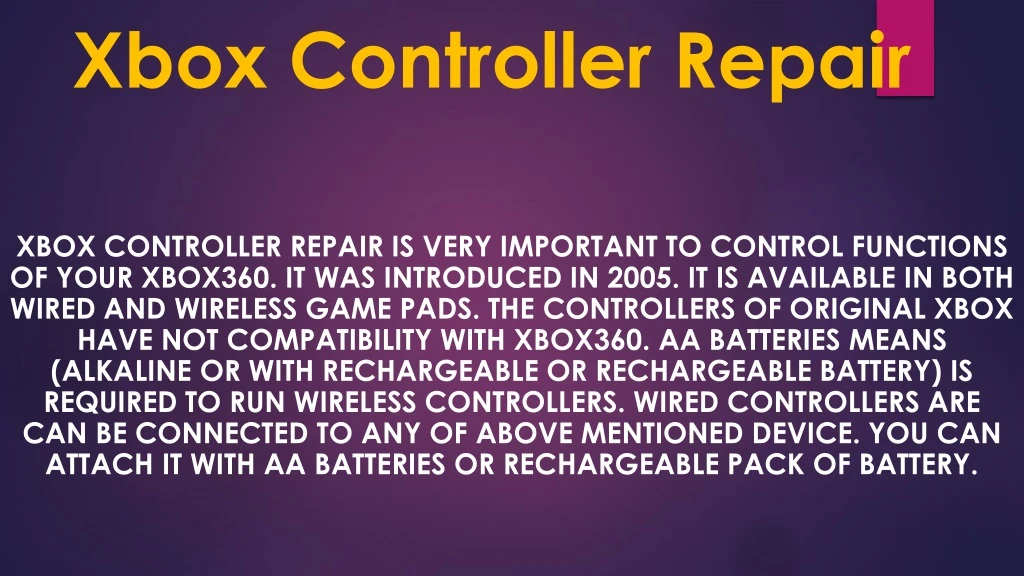 xbox controller repair