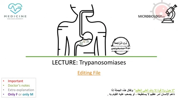 LECTURE: Trypanosomiases