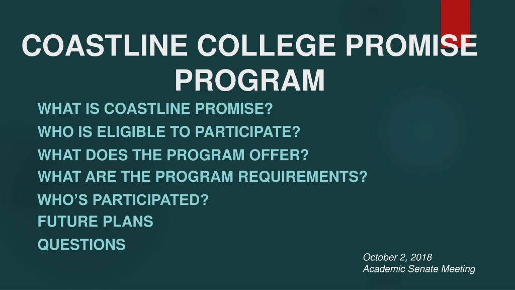 coastline college promise program
