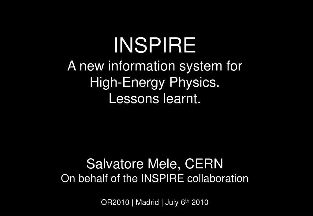 inspire a new information system for high energy