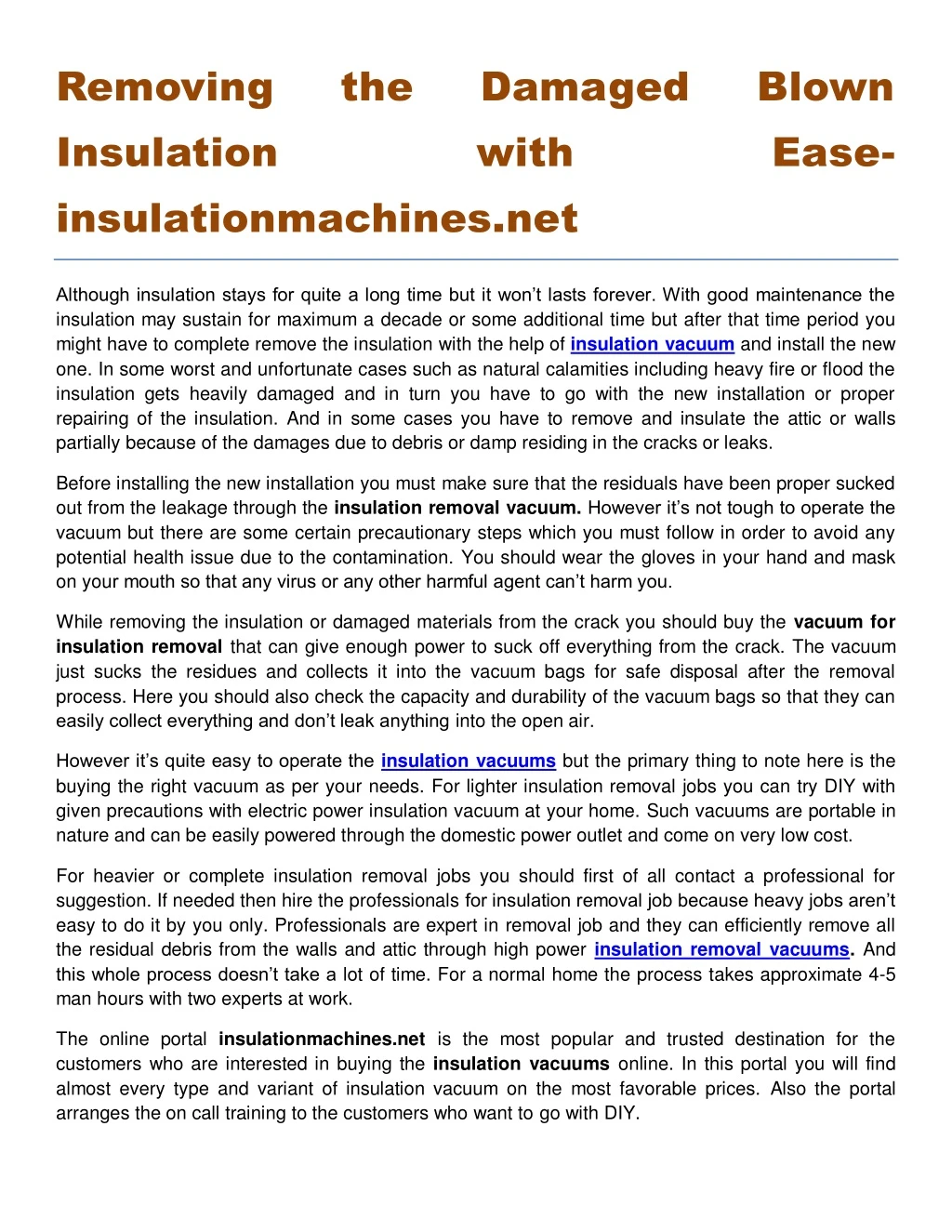 removing insulation insulationmachines net