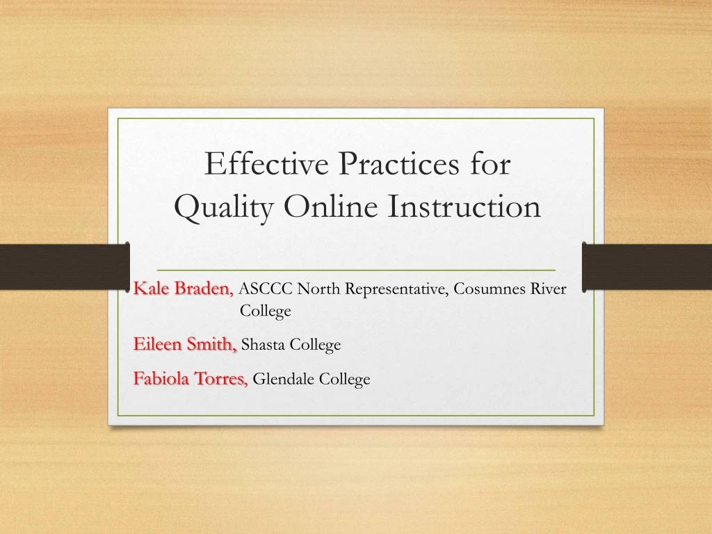 effective practices for quality online instruction