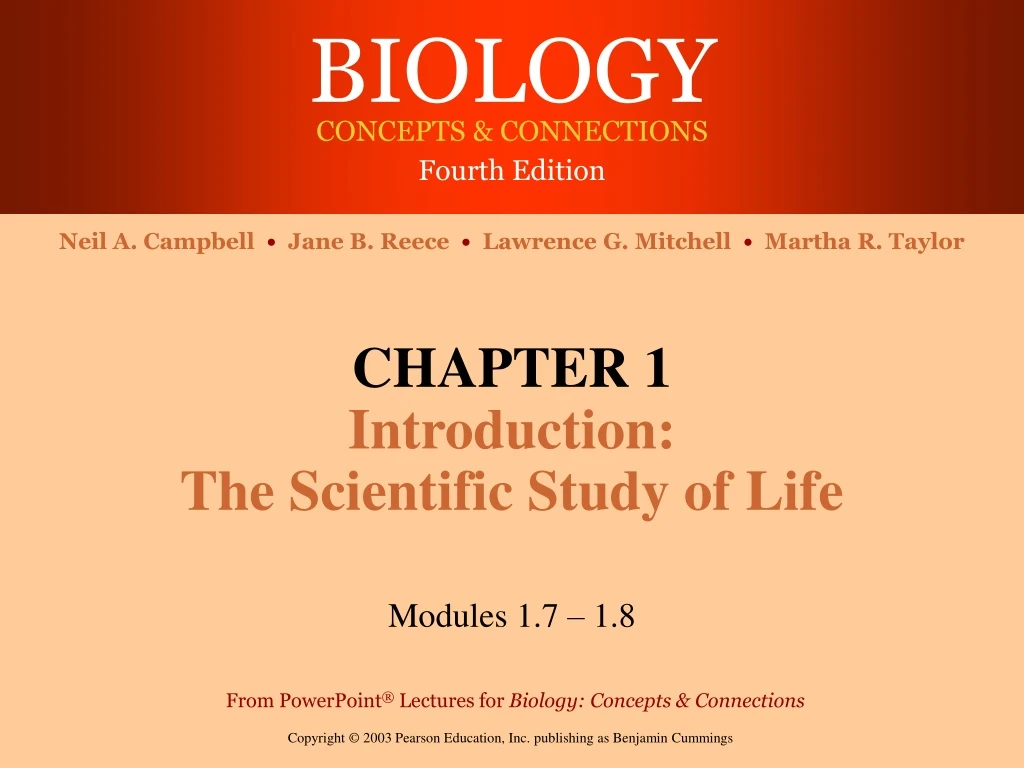chapter 1 introduction the scientific study of life