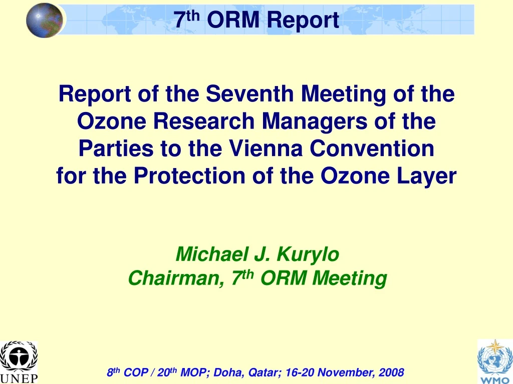 report of the seventh meeting of the ozone