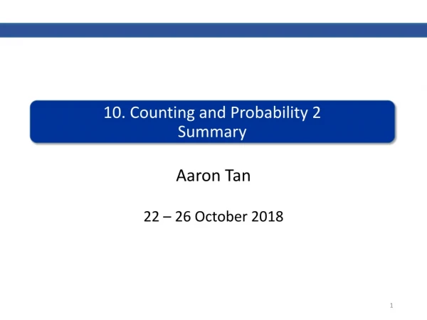 10. Counting and Probability 2 Summary