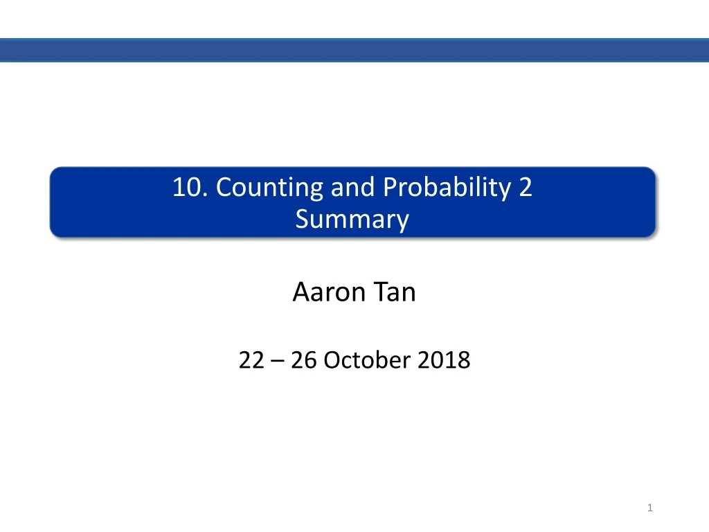 10 counting and probability 2 summary