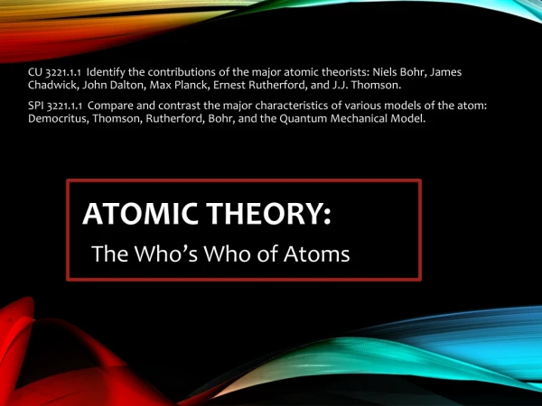 Atomic Theory: