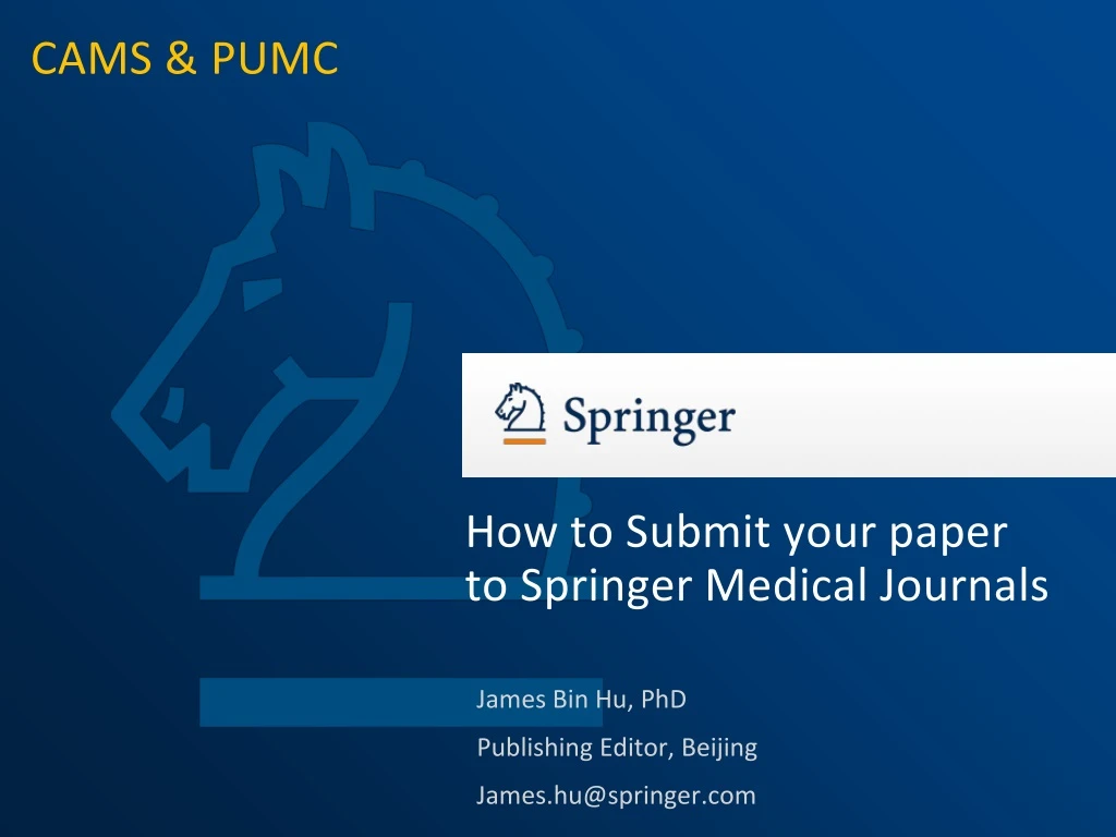 how to submit your paper to springer medical journals
