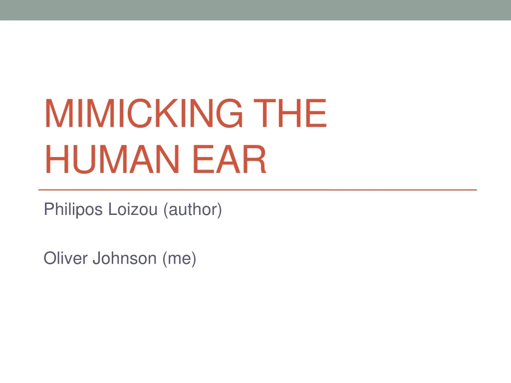 mimicking the human ear