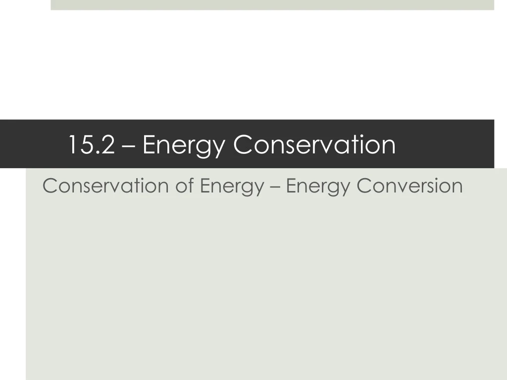 15 2 energy conservation