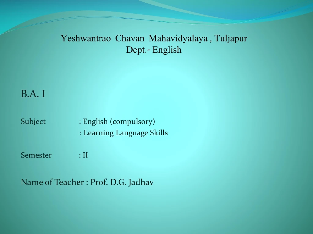 yeshwantrao chavan mahavidyalaya tuljapur dept