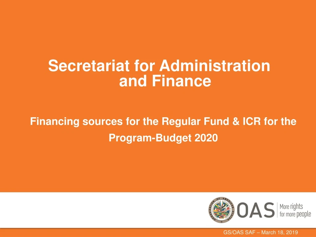 secretariat for administration and finance