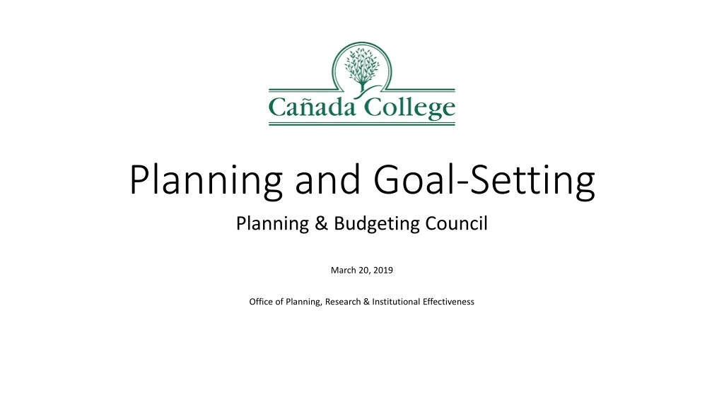 planning and goal setting