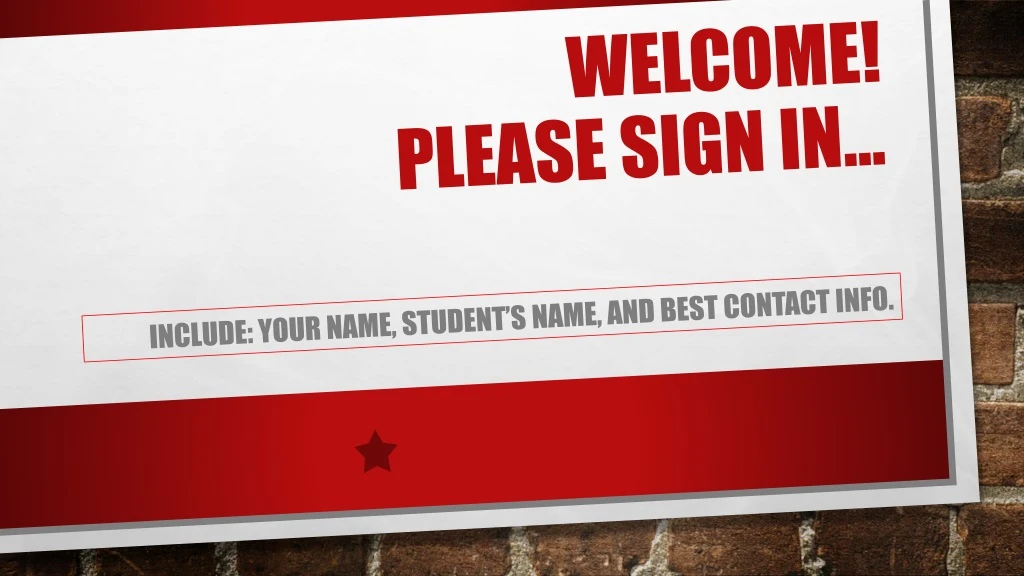 welcome please sign in