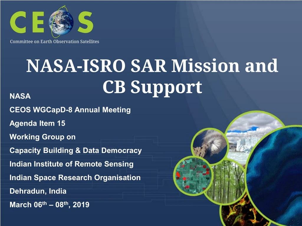 nasa isro sar mission and cb support