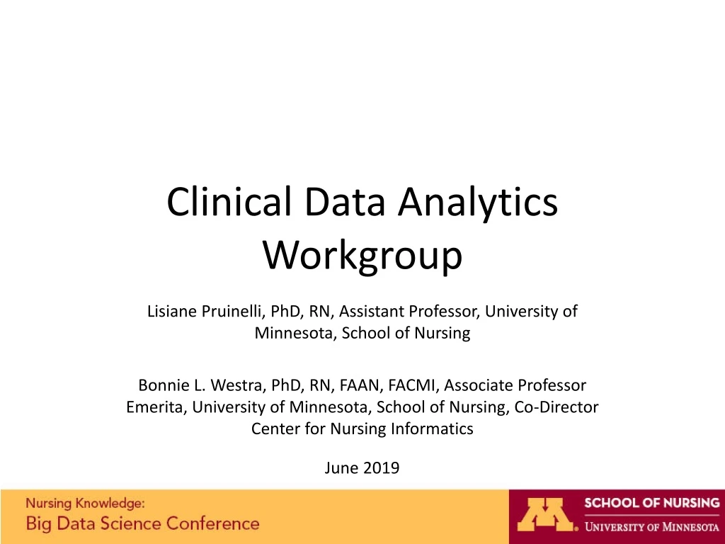 clinical data analytics workgroup