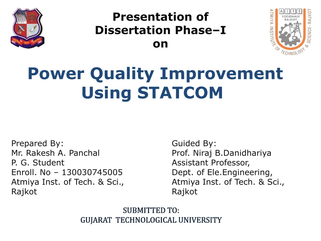 presentation of dissertation phase i on