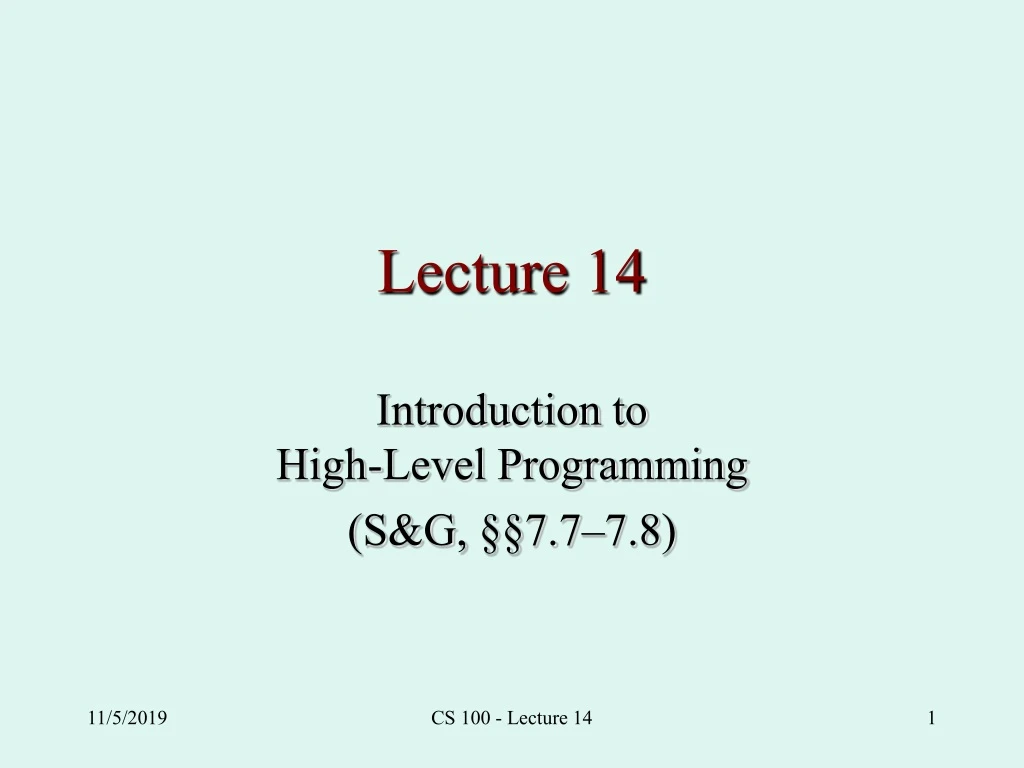 lecture 14