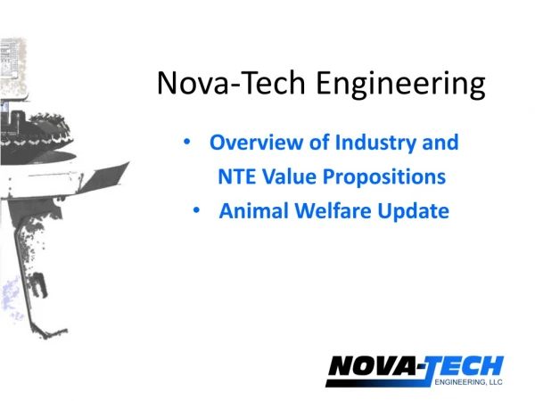 Overview of Industry and NTE Value Propositions Animal Welfare Update